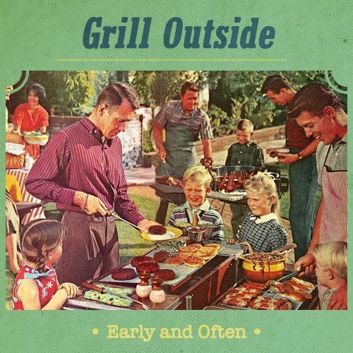 Vintage family enjoying party. 