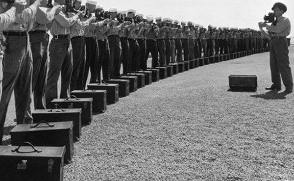 A line of uniformed men showcasing unparalleled power.