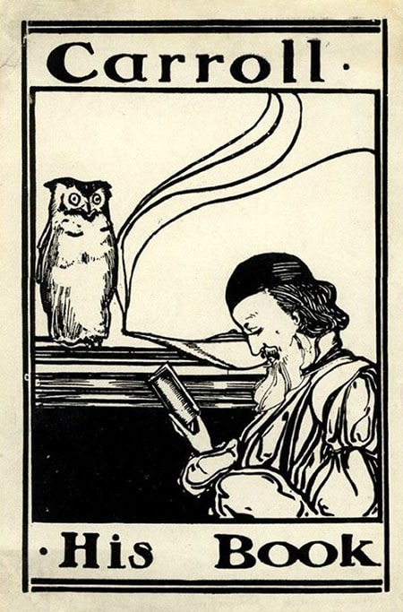 A bookplate by Lewis Carroll. 