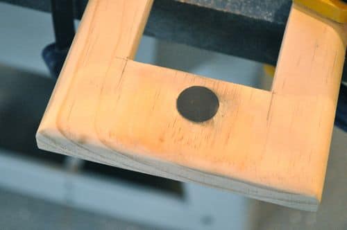 DIY of magnet holes wooden cribbage board.