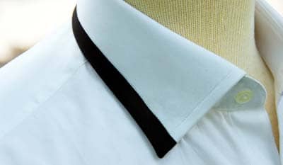 Dress Shirt Collar with Black Stripe.