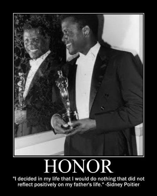 SidneyPoitier_Oscar1 A motivational quote about honor by Sidney Poitier.