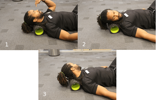 Vintage using neck on the foam roller.